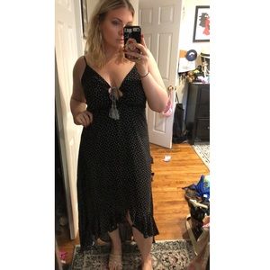 High low cotton polkadot dress